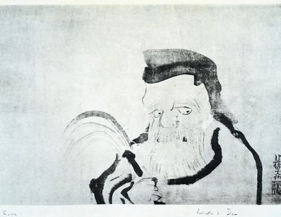 Yaşlı adamın portresi, Ogata Korin (1658-1716), ipek üzerine mürekkep, Japon uygarlığı, Edo dönemi by Ogata Korin