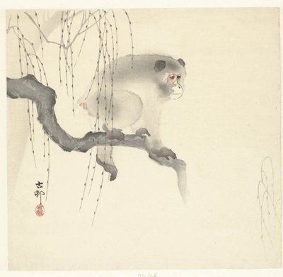 Ağaç dalı üzerinde maymun by Ohara Koson