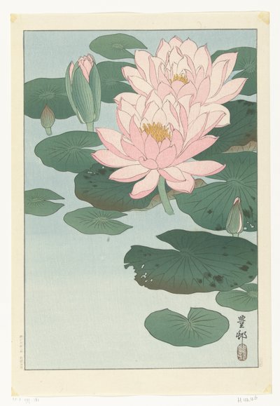 Çiçekli Nilüfer by Ohara Koson
