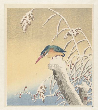 Karda yalıçapkını by Ohara Koson