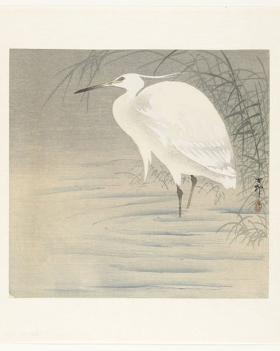küçük ak balıkçıl by Ohara Koson