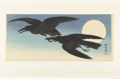 Dolunayda ötme by Ohara Koson