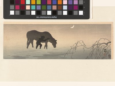 adam ve at by Ohara Koson