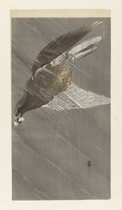 Aşağı uçan kartal by Ohara Koson