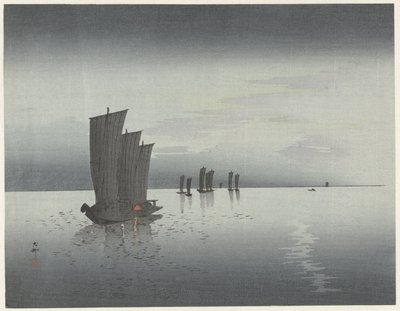 balıkçı teknesi by Ohara Koson