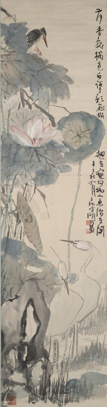 Lotus tarafından balıkçıl by Okuhara Seiko