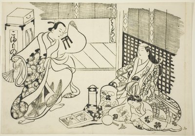 "Japon Kukla Oyunlarından Ünlü Sahneler (Yamato irotake)" dizisinden Her Türlü Ev Eşyası (Chodo zukushi) by Okumura Masanobu