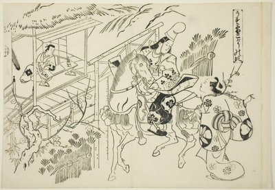 Usuyuki: Kogo Sahnesi (Usuyuki Kogo no dan), "Japon Kukla Oyunlarından Ünlü Sahneler (Yamato irotake)" dizisinden by Okumura Masanobu