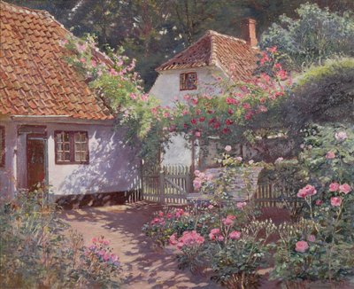 Gül Bahçesi, c.1920 (tuval üzerine yağlı boya) by Olaf Viggo Peter Langer