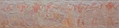 Ny-Ank-Nesut'un mezarından bir kurban alayı kabartması, MÖ 2575-2134 (boyalı kireçtaşı) by Old Kingdom Egyptian