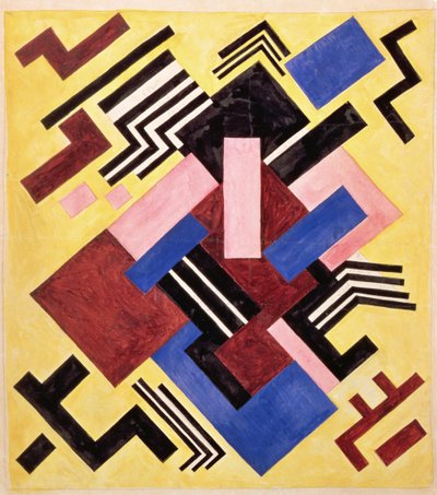 Resimli Yapı, 1916 (kağıt üzerine guaj) by Olga Rozanova
