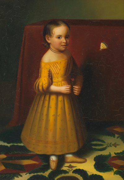 Gül ve Kelebekli Genç Bir Kızın Portresi, yak. 1838. by Oliver Tarbell Eddy