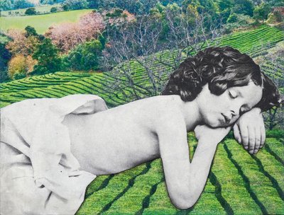 Uyuyan Bambino, 2020 (tuval üzerine karışık teknik) by Olivia Gozzano