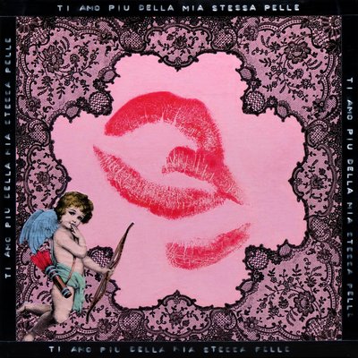 Kiss Fiorucci, 2020 (tuval üzerine karışık teknik) by Olivia Gozzano