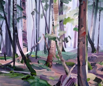 Forêt 22 ,2017 (tuval üzerine akrilik) by Olivier Morel