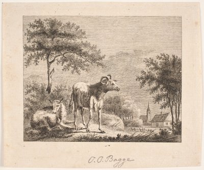 Koyun ile manzara by Oluf Olufsen Bagge