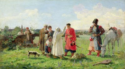 Zaporozhian Sunucusuna Kapalı, 1889 by Opanas Georgievich Slastion