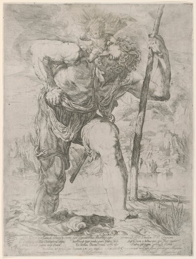 Aziz Christopher Mesih Çocuğunu Taşıyan by Orazio Borgianni