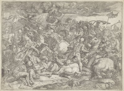 Milvian Köprüsü Savaşı by Orazio Farinati (attributed to)