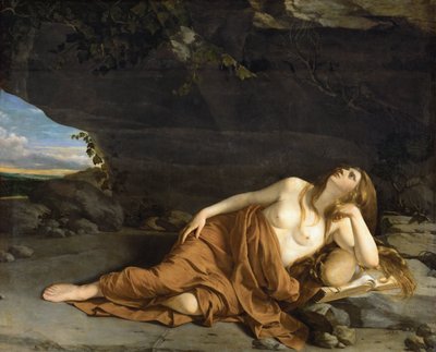 Tövbe eden Marie Madeleine - Tövbe eden Mecdelli Meryem - Orazio Gentileschi (1563-1638). Tuval üzerine yağlı boya, yaklaşık 1625. Ebat : 163x208 cm. Sanat Tarihi Müzesi, Viyana by Orazio Gentileschi