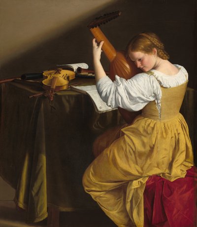 Ud Oyuncusu, c. 16121620. by Orazio Gentileschi