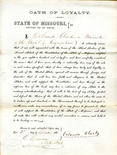 Birleşik Devletler Hükümetine ve Missouri Eyaletine bağlılık yemini eder by Orlando Clarke