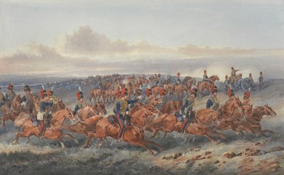 The Chestnut Troop ('A' Bataryası) Kraliyet Atlı Topçu (kağıt üzerine suluboya) by Orlando Norie