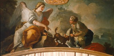 Tobias ve Melek, Oronzo Tiso (1726-1800) by Oronzo Tiso