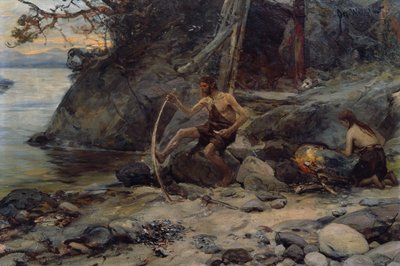 Taş devri insanları by Oscar Arnold Wergeland