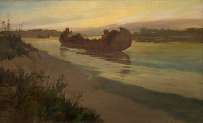 Mississippi'de Marquette ve Joliet by Oscar Edward Berninghaus