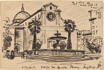 Piazza S. Spirito, Floransa by Oscar F. Bluemner