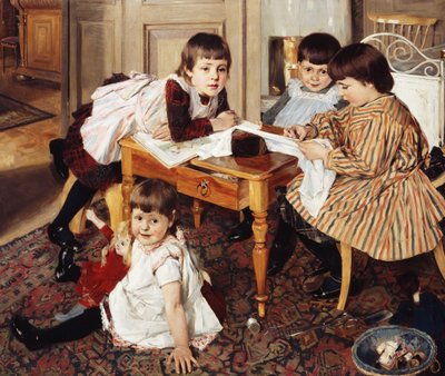 benim hobim (tuval üzerine yağlı boya) by Oscar Gustaf Bjorck