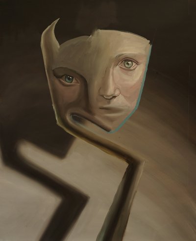 Bölünmüş Ruh, 2023 (keten üzerine yağlıboya) by Oscar Nin