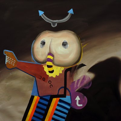 Egzotik İnsan Dışı Biyoloji: Uzaylı Örneği, 2024 (keten üzerine yağlıboya) by Oscar Nin