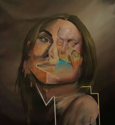 Pure, 2021-23 (keten üzerine yağlıboya) by Oscar Nin