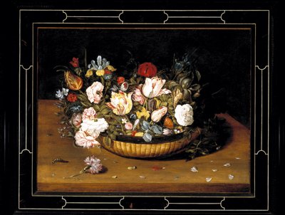 Çiçek Sepeti, c.1615 (panel üzeri yağlı boya) by Osias the Elder Beert