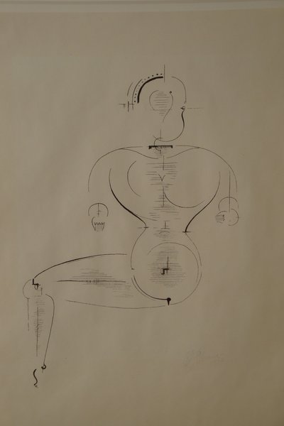 Yandan Figür: Figür H2 Oturan, 1921. by Oskar Schlemmer