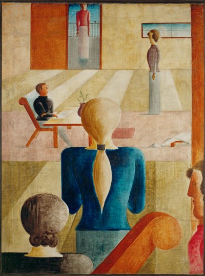 Kız okulu (tuval üzerine yağlıboya) by Oskar Schlemmer