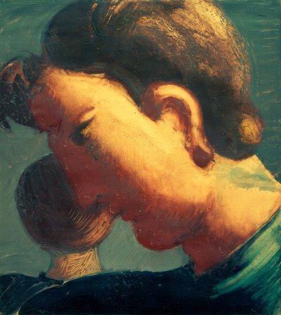Yandan büyük kafa ve küçük kafa by Oskar Schlemmer