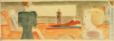 Altı figürlü iç mekan I. by Oskar Schlemmer