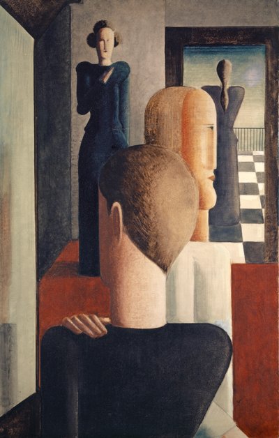 Beş Figürlü İç Mekan, Roma by Oskar Schlemmer