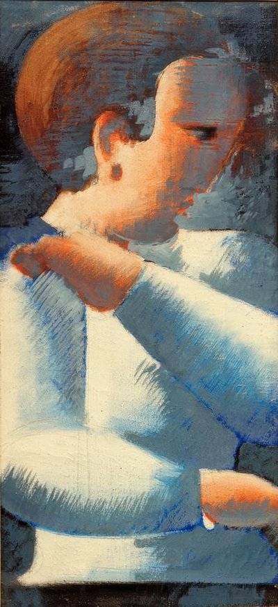 mavi ve beyaz çocuk by Oskar Schlemmer