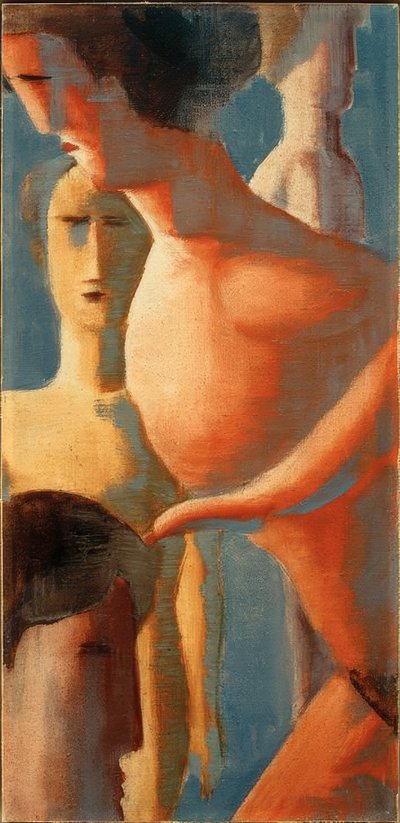 Küçük kompozisyon II, sarı-kırmızı grup by Oskar Schlemmer