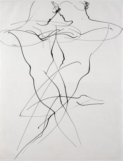 Karşıt harekette iki figür, dans by Oskar Schlemmer
