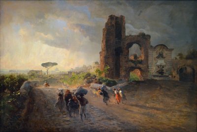 Fransızca: Paysage romain Roma Manzarası by Oswald Achenbach