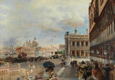 Venedik, Biblioteca Marciana, Santa Maria della Salute ve Dogana ile Piazzetta