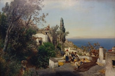 Napoli Körfezi manzarası by Oswald Achenbach
