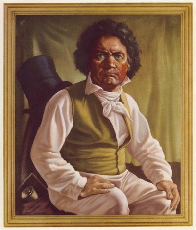 Ludwig van Beethoven orta yaşta (renkli taş) by Oswald Charles Barrett
