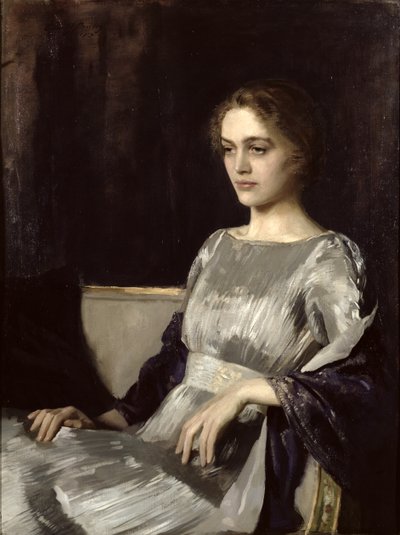 Bayan Muriel Gore Fortuny Elbisesiyle by Oswald Hornby Joseph Birley