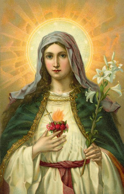 Meryem#39;in Lekesiz Kalbi (chromolitho) by Oswald Voelkel